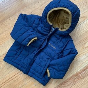 Columbia Navy Blue Powder Lite Puffer Jacket -Hood